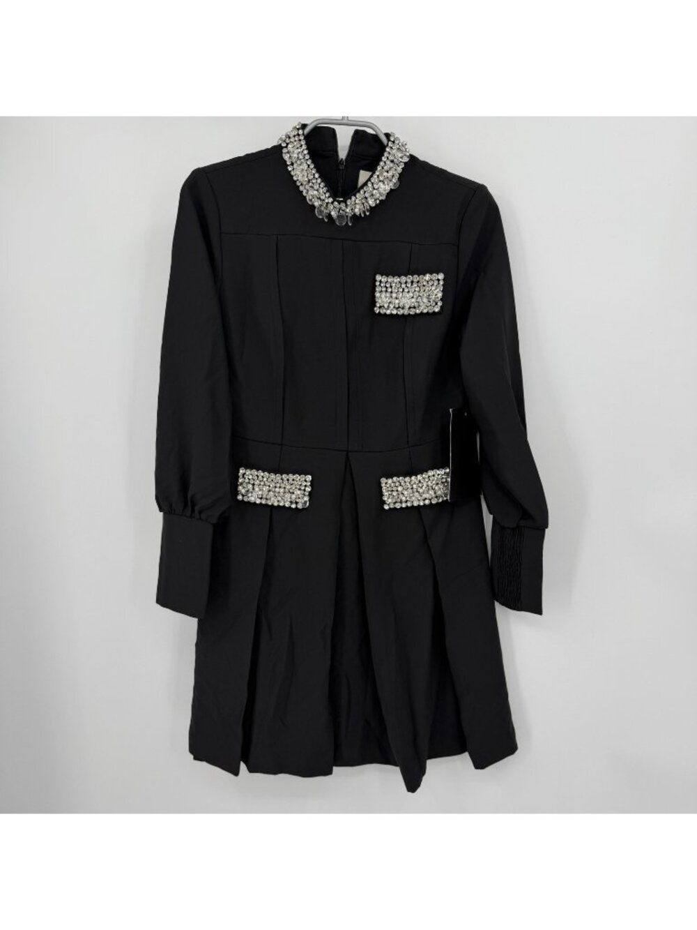 Tuckernuck Black Embellished Hoyt Long Sleeve Mini Dress Cocktail size XS